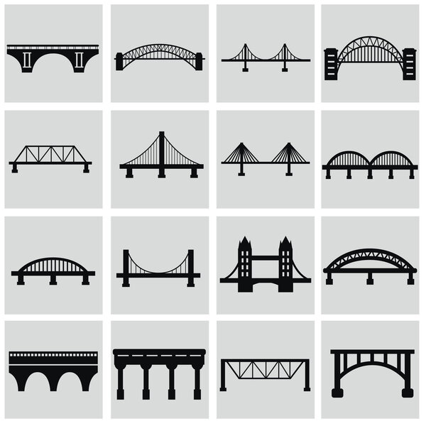 Bridges icons set