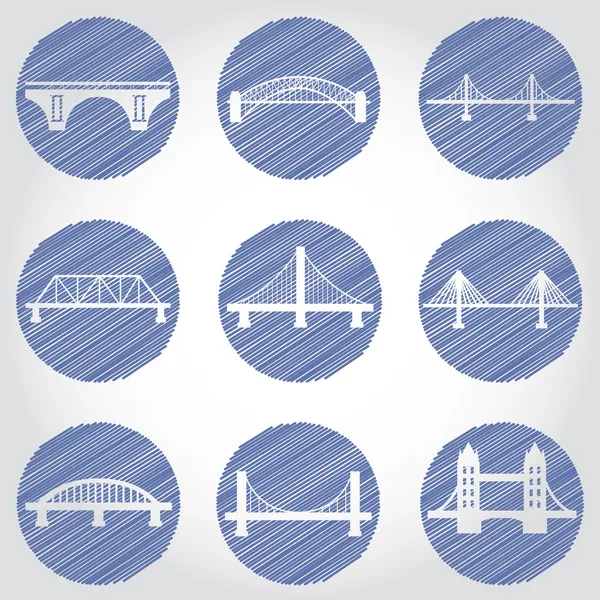 Bridges icons set — Stock Vector