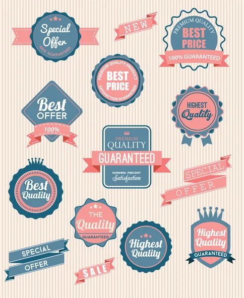 Set of vector stickers and ribbons — Stock Vector