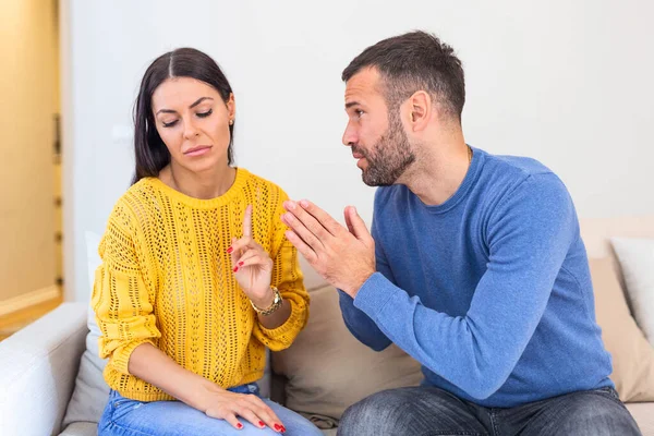 Husband Apologizes Wife Treason Repentant Man Hope Forgiveness Sad Pensive — Stock Photo, Image