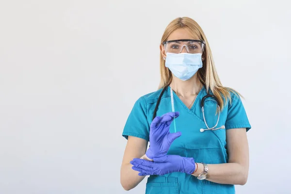 Kovid Korona Virüsü Aşısı Olan Bir Doktor Hemşire Coronavirus Covid — Stok fotoğraf