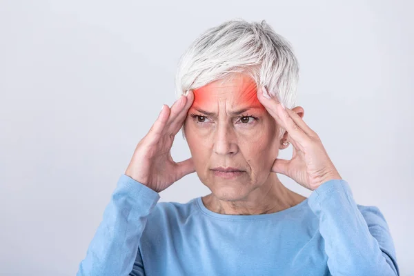 Mujer Que Sufre Estrés Dolor Cabeza Con Dolor Muecas Mujer — Foto de Stock