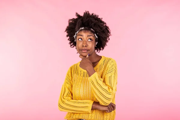 Suspicious Annoyed Young African American Woman Distrustful Face Looking Camera — Stock Photo, Image