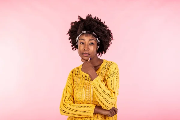 Suspicious Annoyed Young African American Woman Distrustful Face Looking Camera — Stock Photo, Image