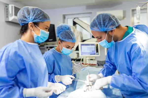 Group Surgeons Doing Surgery Hospital Operating Theater Medical Team Doing — Foto Stock