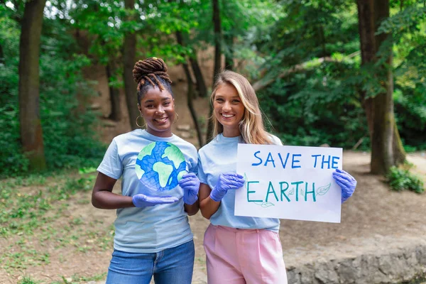 Grupo Diverso Pessoas Pegando Lixo Serviço Comunitário Voluntários Parque Voluntários — Fotografia de Stock