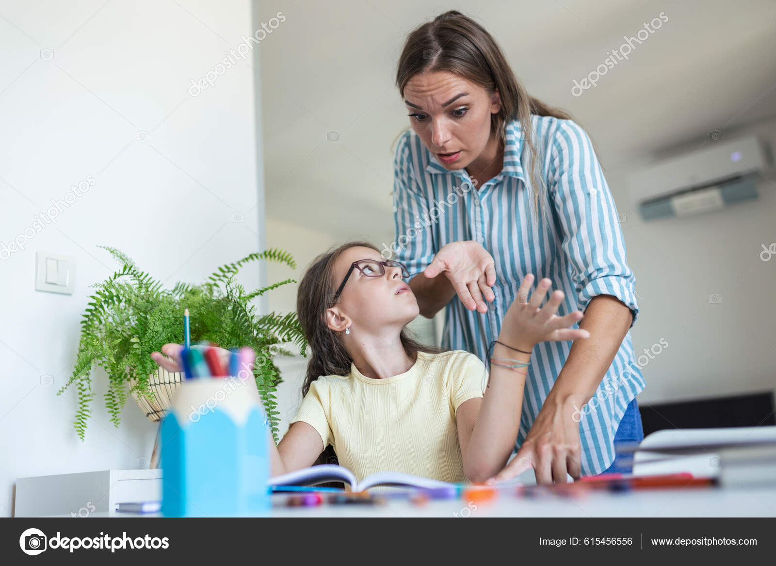 Stressed Mother Son Frustrated Failure Homework School Problems Concept Sad  Stock Photo by ©royalty 615456556