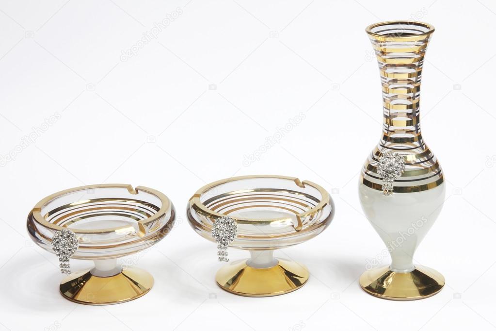 Vase and sugar bowl