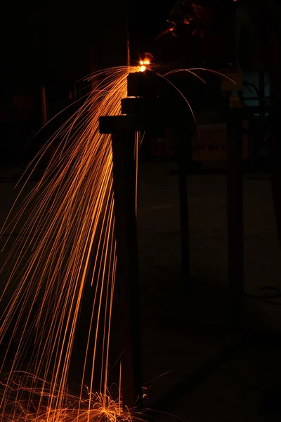 Welding sparks made in the CNC machine — Stock Photo, Image