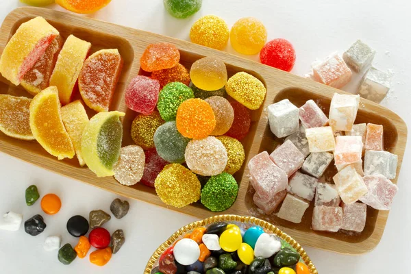 Various Turkish Delight Chocolate Candies — Stock Photo, Image