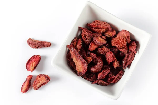 Fatias Morango Secas Prontas Para Comer Alimentos Orgânicos — Fotografia de Stock