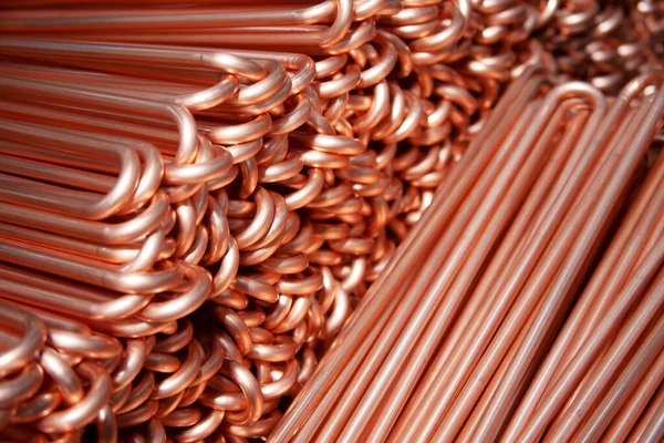 Copper Pipes Factory Industrial Background — Stock Photo, Image