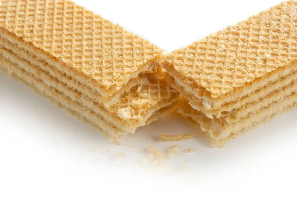 Vanille Waffel Auf Weißem Hintergrund — Stockfoto