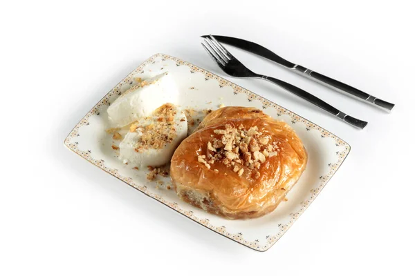 Turkish Dessert Sac Arasi Pistachio Turkey Konya — Stock Photo, Image