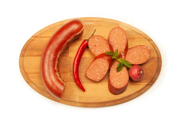 Traditionelle Leckere Und Geschnittene Wurst — Stockfoto