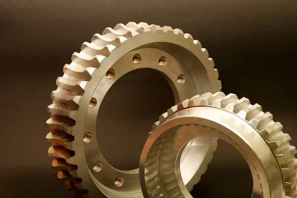 Gear Wheels Studio Shoot Industrial Background — Stock Photo, Image