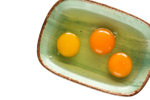 Egg Yolk White Plate — Stock Photo, Image