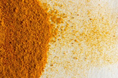 Beyaz arkaplanda zerdeçal ve sokağa çıkma yasağı