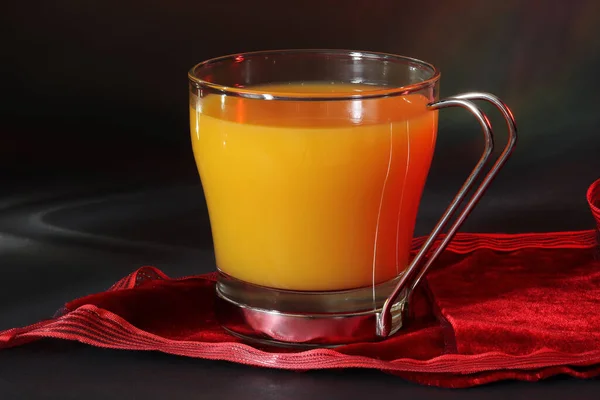 Апельсиновый Сок Стеклянной Чашке — стоковое фото