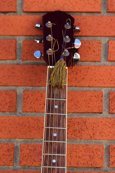 Acoustic Guitar Close String Instruments — Stock Photo, Image