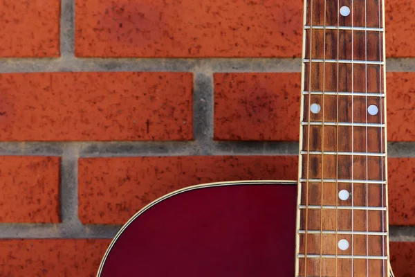 Akustik Gitar Yakın Çekim Tel Enstrümanları — Stok fotoğraf