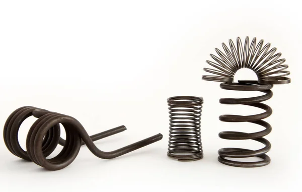 Assorted Steel Spring Kits White Background — 图库照片