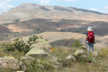 woman traveling in beautiful nature