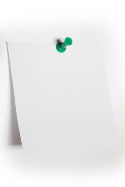 Beyaz üzerine boş bir not. Not Defteri.