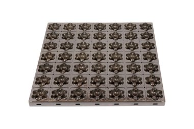 Beyaz arka planda kek kalıbı. Meslekler: Pastane.