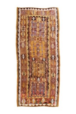 Yün örülmüş antika Türk halısı