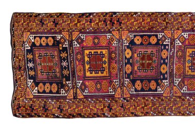 Yün örülmüş antika Türk halısı