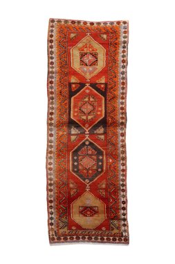 Yün örülmüş antika Türk halısı