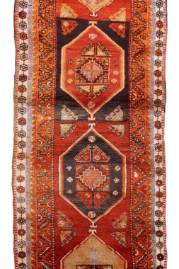 Yün örülmüş antika Türk halısı