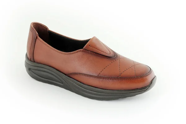 Couro Sapatos Femininos Confortáveis — Fotografia de Stock