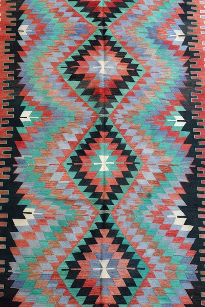 Wolle Gewebt Alten Antiken Türkischen Teppich — Stockfoto