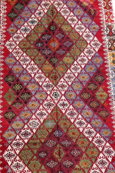 ウール織古いアンティークトルコのラグ — ストック写真