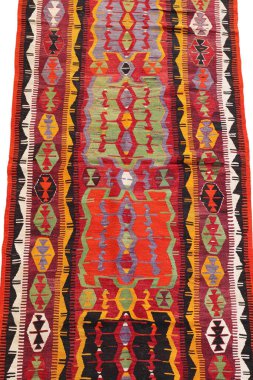 Yün örülmüş antika Türk halısı