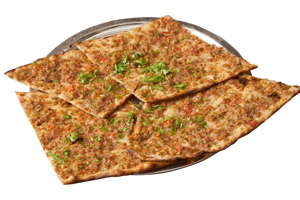 Turkish Pide Konya Etli Ekmek Kebab Minced Meat — Stock Photo, Image