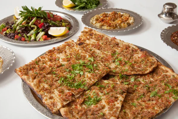 Turkish Pide Konya Etli Ekmek Kebab Minced Meat — 스톡 사진