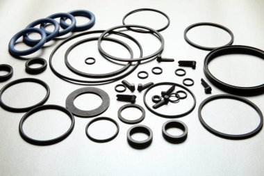 Rubber o-ring. Rubber sealing rings for joint seals. clipart