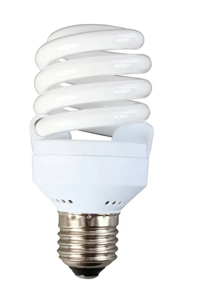 Lampe Tube Lumineuse Sur Fond Blanc Isolée — Photo