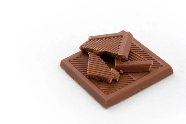 Chocolade Een Witte Achtergrond — Stockfoto