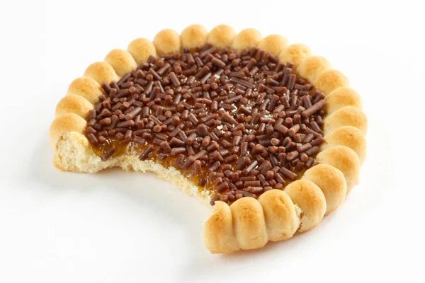 Chocoladekoekje Voedselachtergrond — Stockfoto