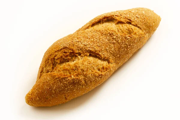 Ein Laib Brot Großaufnahme Auf Weißem Hintergrund — Stockfoto