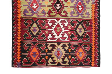 Yün örülmüş antika Türk halısı