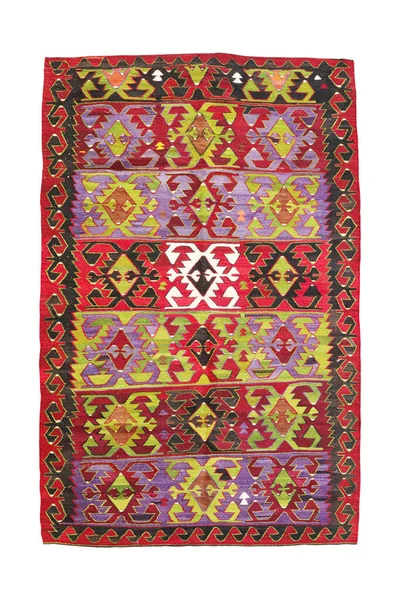 Wolle Gewebt Alten Antiken Türkischen Teppich — Stockfoto