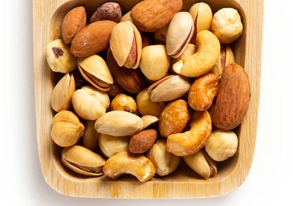 Various Nuts Healthy Snacks Food Background — Stock Photo, Image