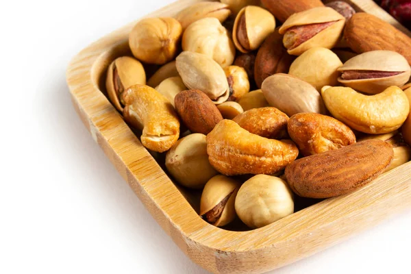 Various Nuts Healthy Snacks Food Background — Stockfoto