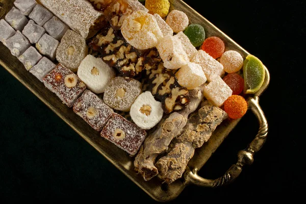 stock image assorted Turkish delights in tray