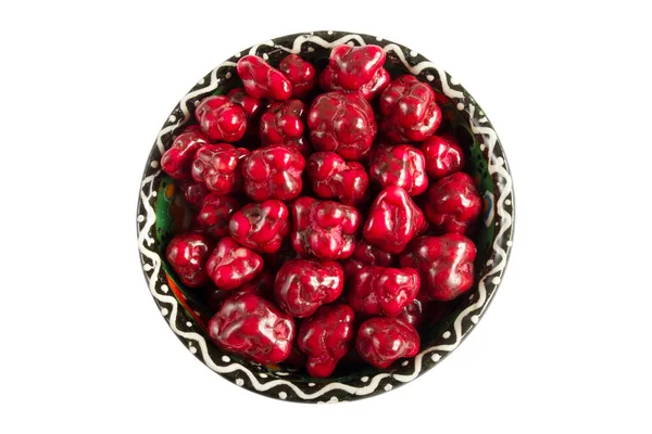 Σοκολάτα Κόκκινες Καραμέλες Στο Πιάτο — Φωτογραφία Αρχείου